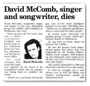 David McComb dies David McComb dies